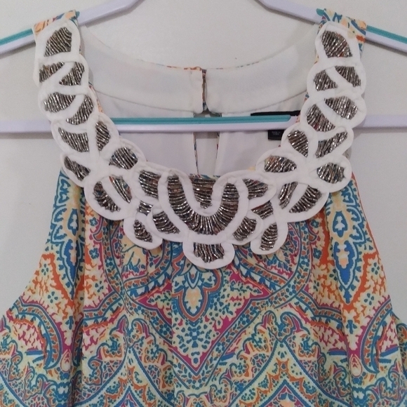 AS u wish Multicolor Sleeveless Shift Dress with Beaded Embellishments - Picture 4 of 11